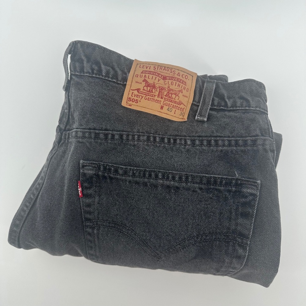 Vtg 90s Levi's 505 Men Fits 38x29 Regular Straight Leg Jeans Charcoal Gray Denim